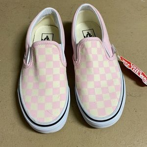 Vans Pink and White Ladies Size 6.0
